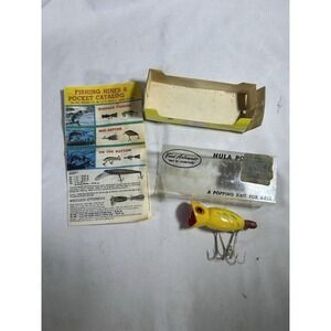 Vintage Fred Arbogast Hula Popper 5/8 oz "Mid-Depths" Top-Water Lure in Box